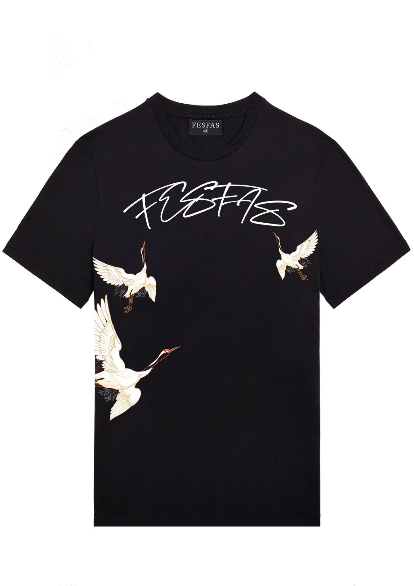 FesFas crane-print | Áo Thun | Nam | Màu Đen