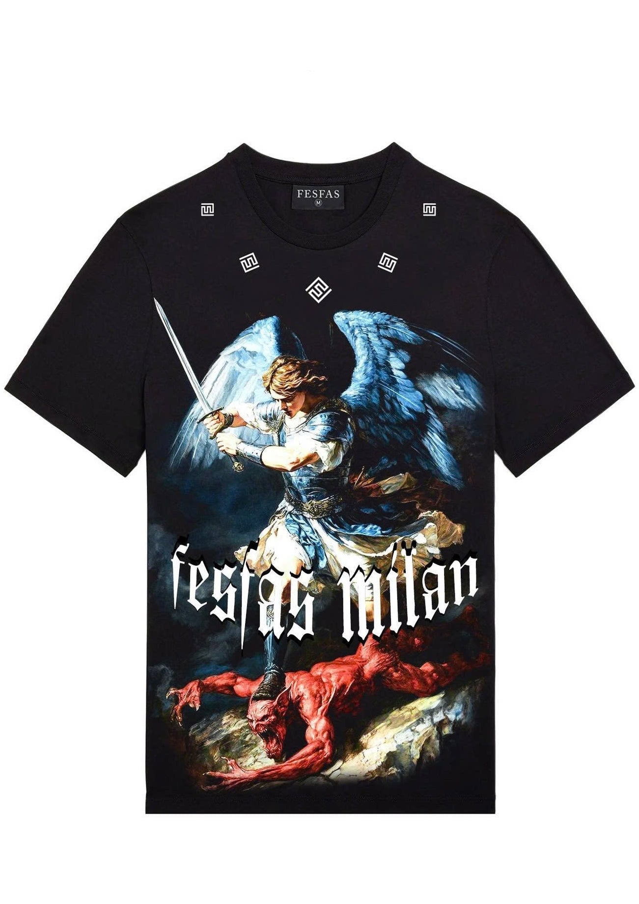 FesFas angel demon-print | Áo Thun | Nam | Màu Đen