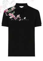 FesFas Floral-print | Áo Polo | Nam | Màu Đen