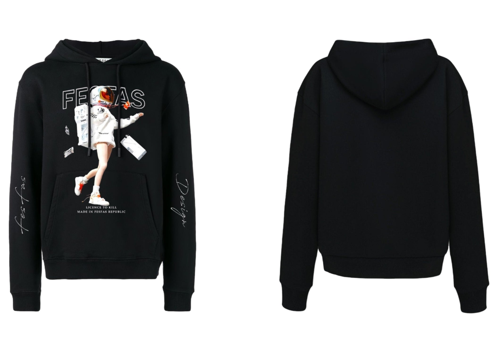FesFas Capheny-print Hoodie | Black | Men