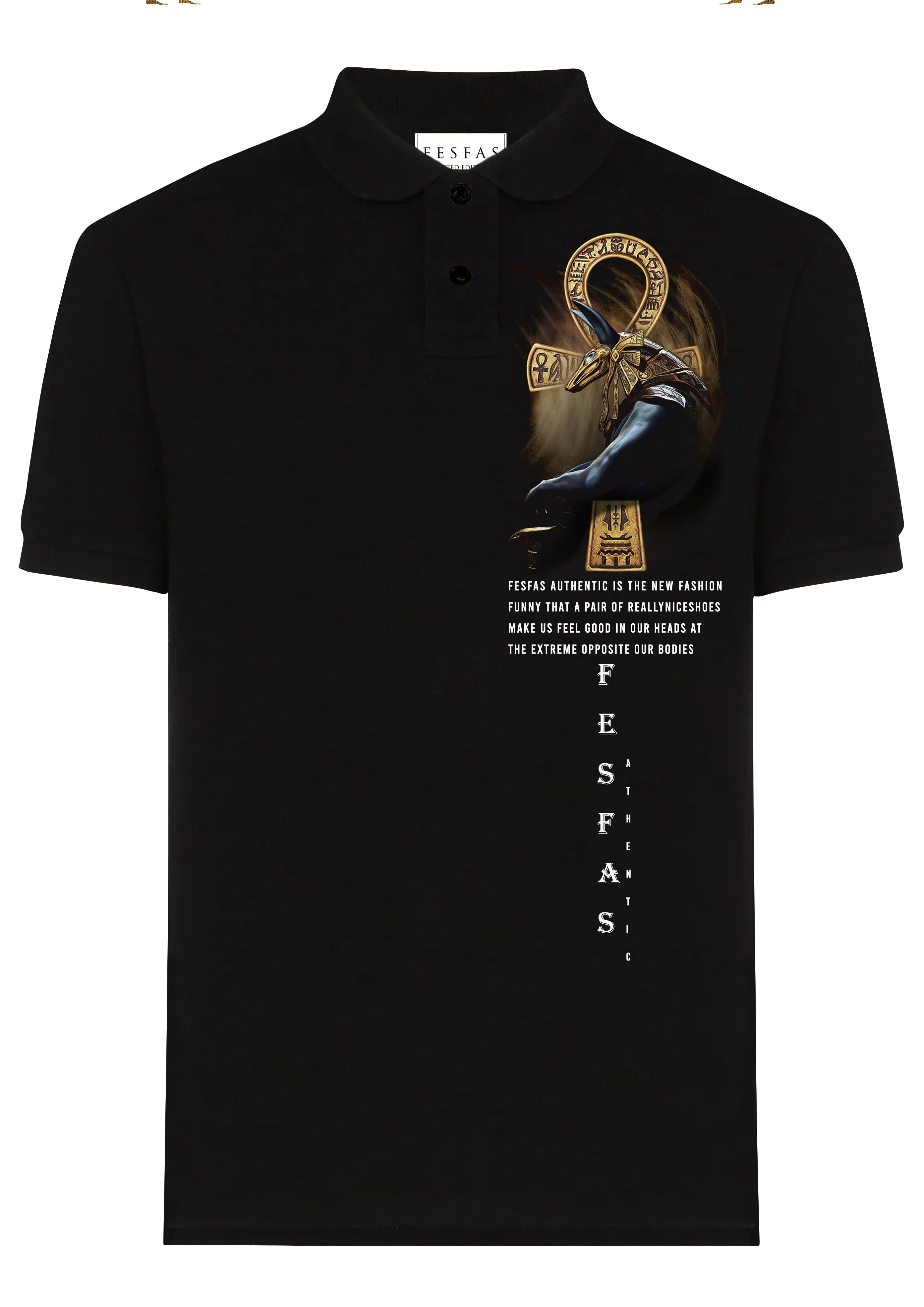 FesFas Anubis-print | Áo Polo | Nam | Màu Đen