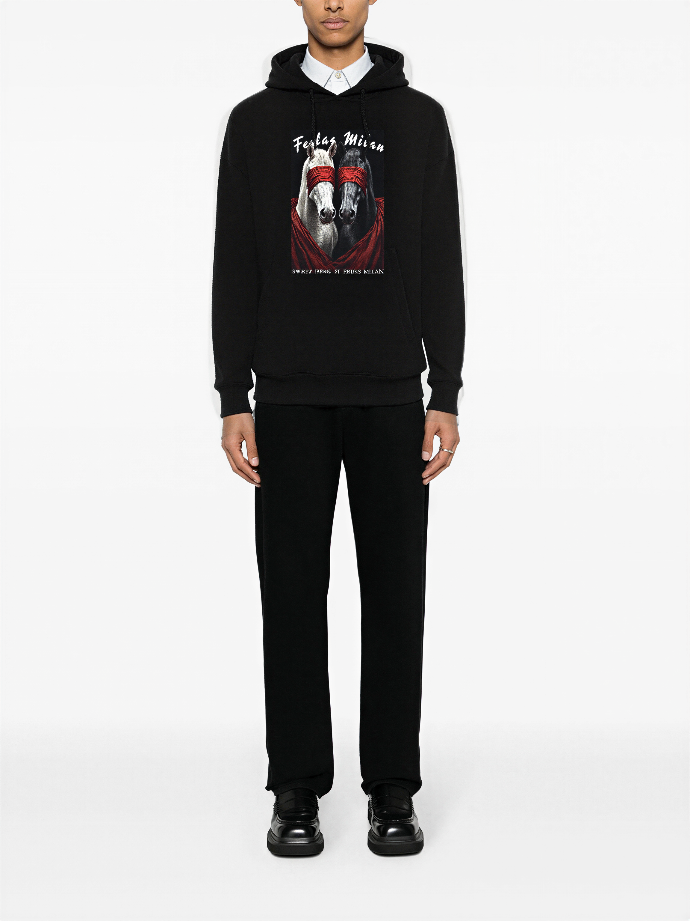 FesFas horse-print Hoodie | Black | Men