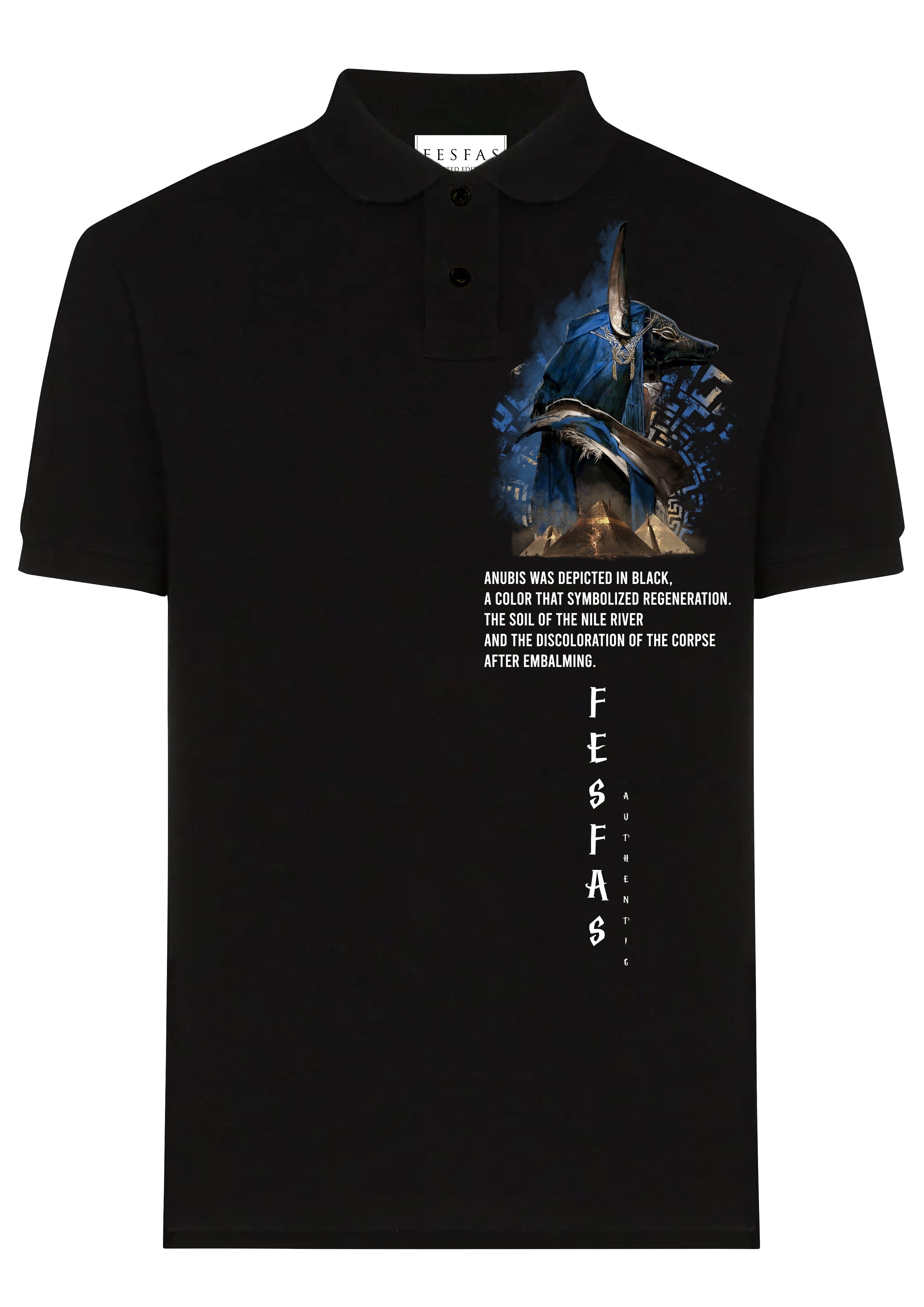 FesFas Guide Of Souls-print | Áo Polo | Nam | Màu Đen