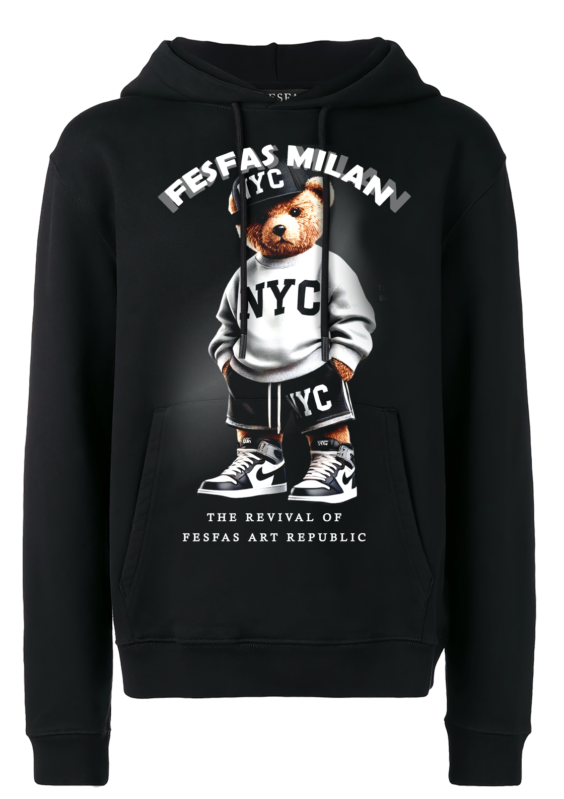 FesFas Bear-print Hoodie Set | Black | Men