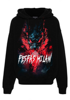 FesFas dark oni fusion-print Hoodie | Black | Men