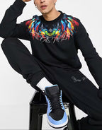 FesFas Feathers-print Sweatshirt Set | Black | Men