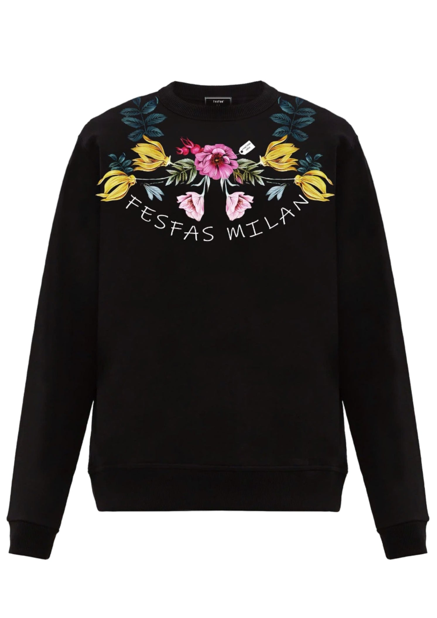 FesFas Flower-print Sweatshirt | Black | Men