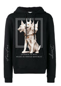 FesFas Headed Dog-print Hoodie | Black | Men