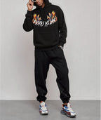FesFas flamme phoenix-print Hoodie | Black | Men