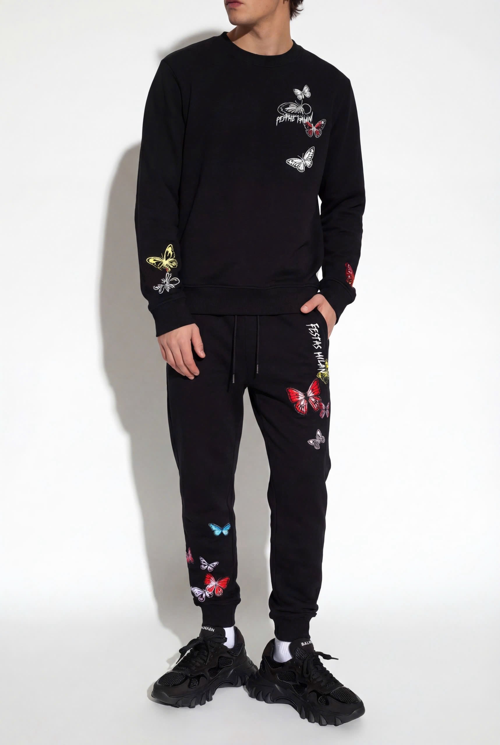 FesFas butterflies-print Sweatshirt Set | Black | Men