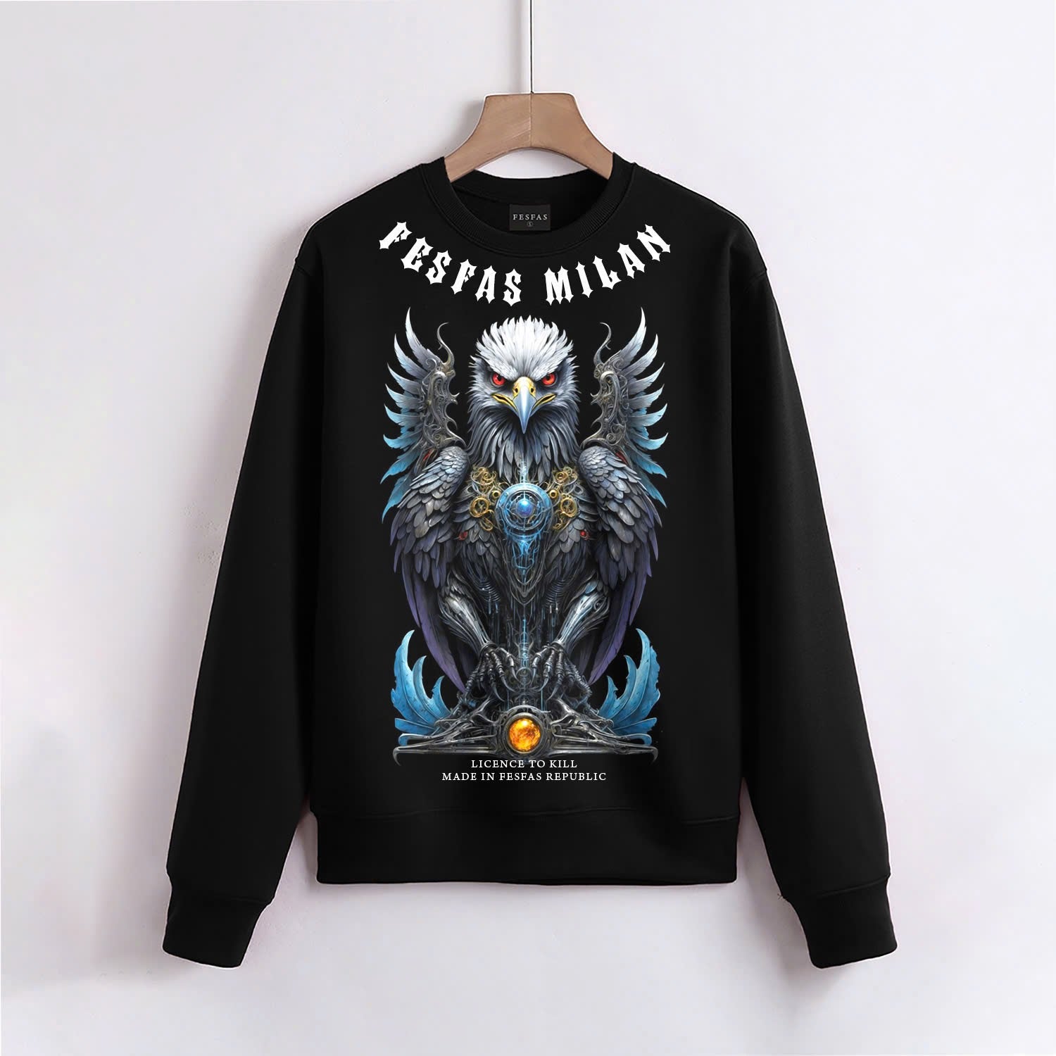 FesFas Eagle-print Sweatshirt | Black | Men