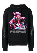 FesFas pink cat-print Hoodie | Black | Men