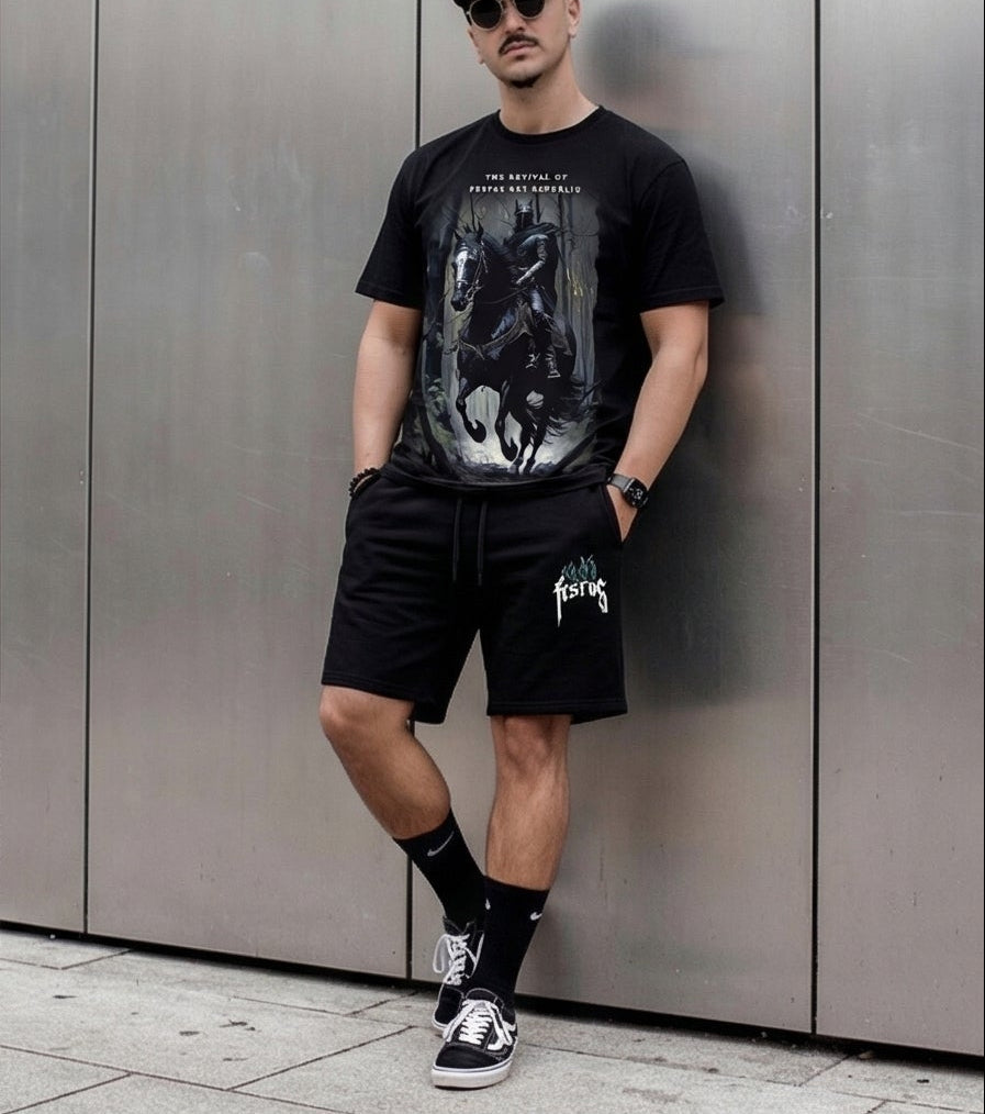 FesFas dark knight-print | Bộ T-Shirt | Nam | Màu Đen