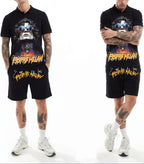 FesFas tattoo man-print | Bộ Polo | Nam | Màu Đen