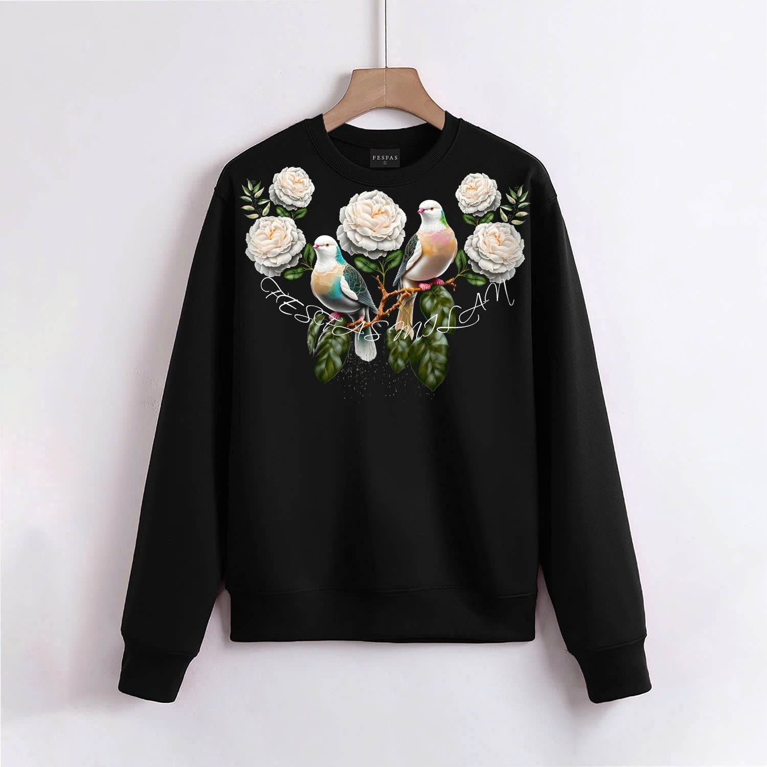 FesFas Flowers and Birds-print Sweatshirt | Black | Men