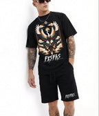 FesFas phoenix-print | Bộ T-Shirt | Nam | Màu Đen