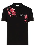 FesFas Floral-print | Áo Polo | Nam | Màu Đen