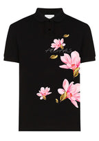FesFas Floral-print | Áo Polo | Nam | Màu Đen