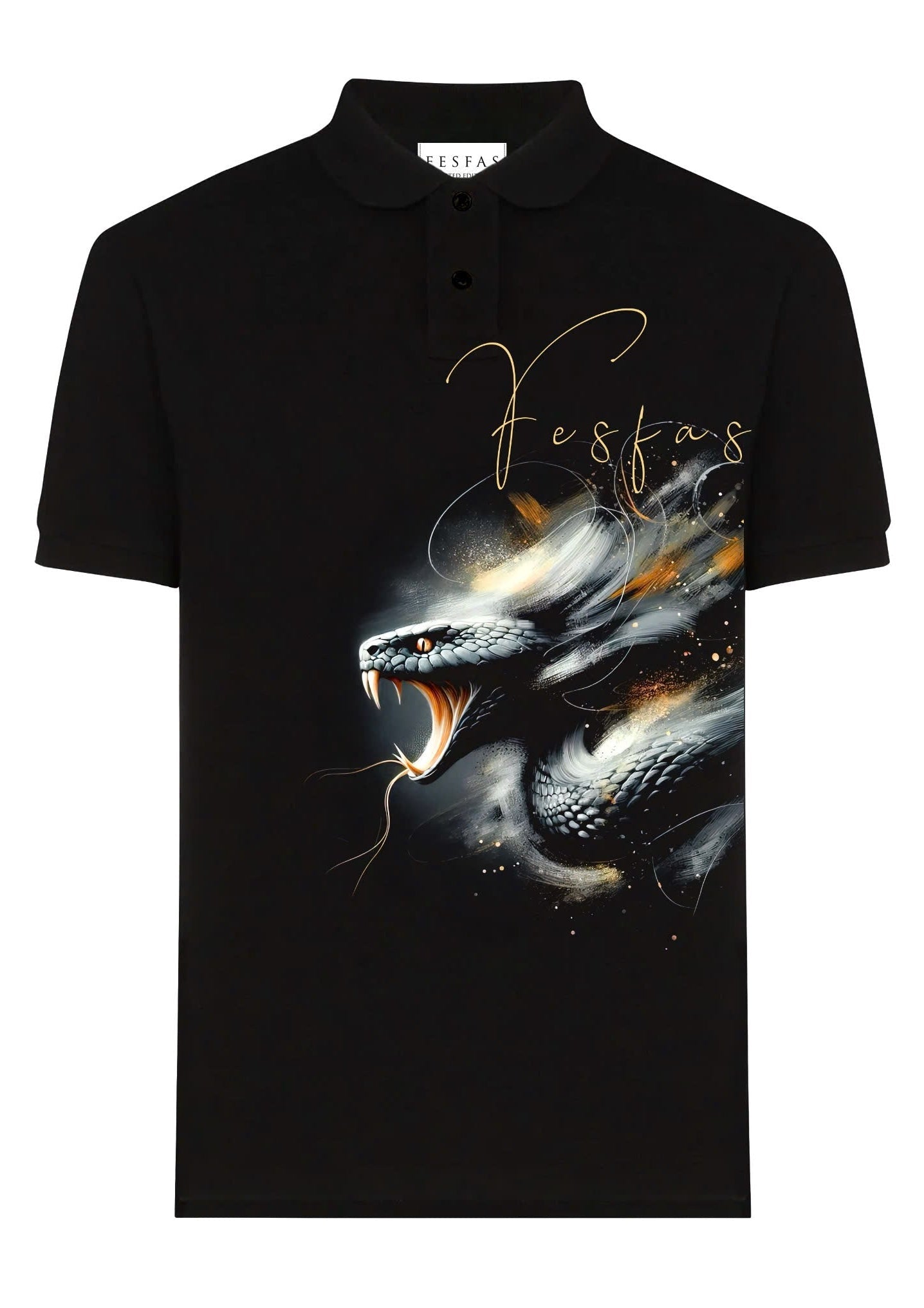 FesFas King Cobra-print | Áo Polo | Nam | Màu Đen
