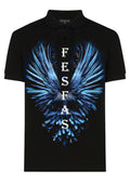 FesFas Feather-print | Áo Polo | Nam | Màu Đen