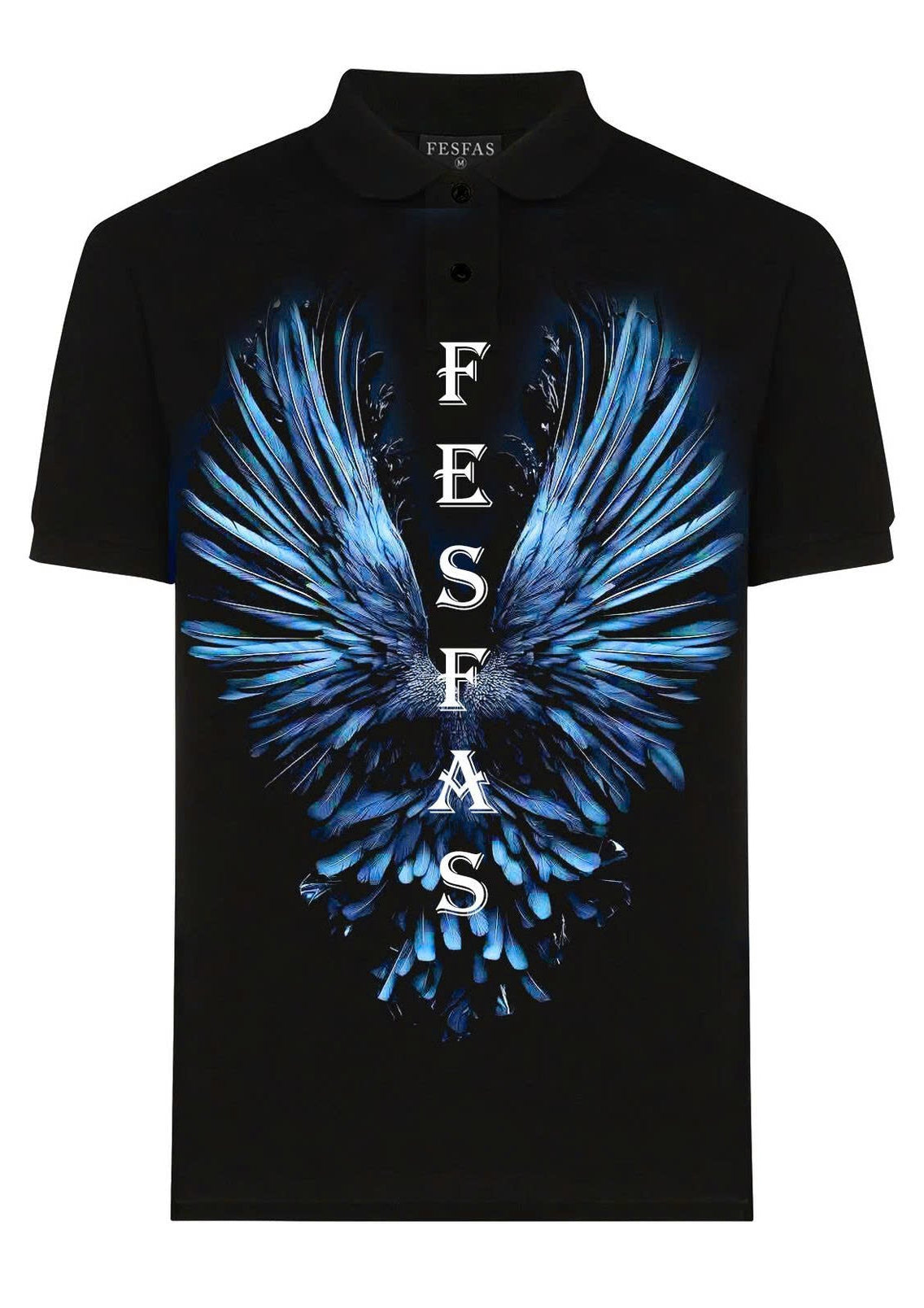 FesFas Feather-print | Áo Polo | Nam | Màu Đen
