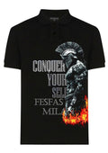 FesFas Spartan Warrior-print | Áo Polo | Nam | Màu Đen