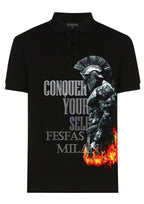 FesFas Spartan Warrior-print | Áo Polo | Nam | Màu Đen