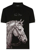 FesFas Horse-print | Áo Polo | Nam | Màu Đen