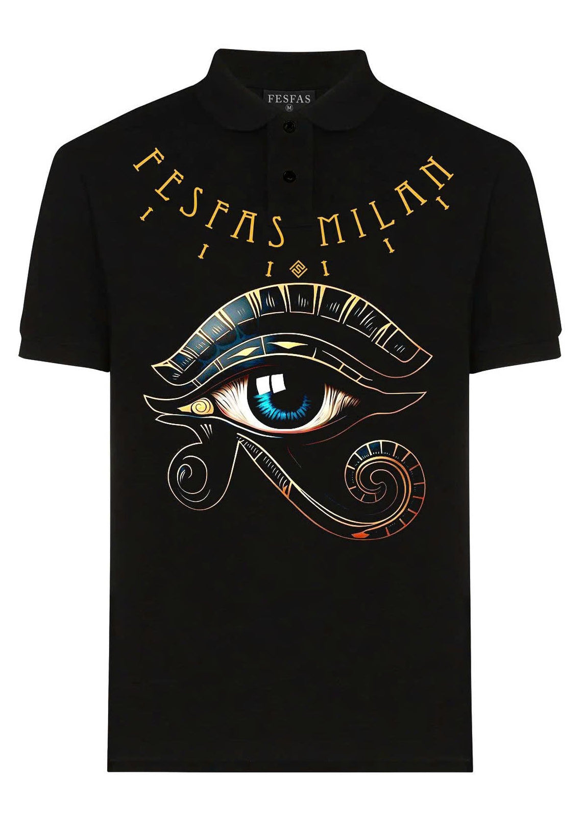 FesFas Eye of Horus-print | Áo Polo | Nam | Màu Đen