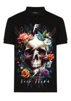 FesFas Floral-print | Áo Polo | Nam | Màu Đen