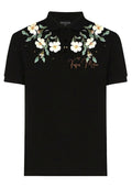 FesFas Floral-print | Áo Polo | Nam | Màu Đen