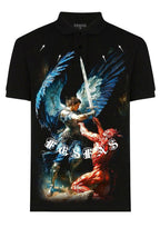 FesFas Angel-print | Áo Polo | Nam | Màu Đen