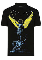 FesFas Angel-print | Áo Polo | Nam | Màu Đen