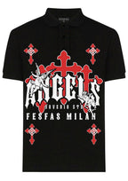 FesFas Angel-print | Áo Polo | Nam | Màu Đen