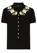 FesFas Floral-print | Áo Polo | Nam | Màu Đen