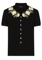 FesFas Floral-print | Áo Polo | Nam | Màu Đen