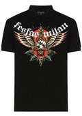 FesFas Eagle-print | Áo Polo | Nam | Màu Đen