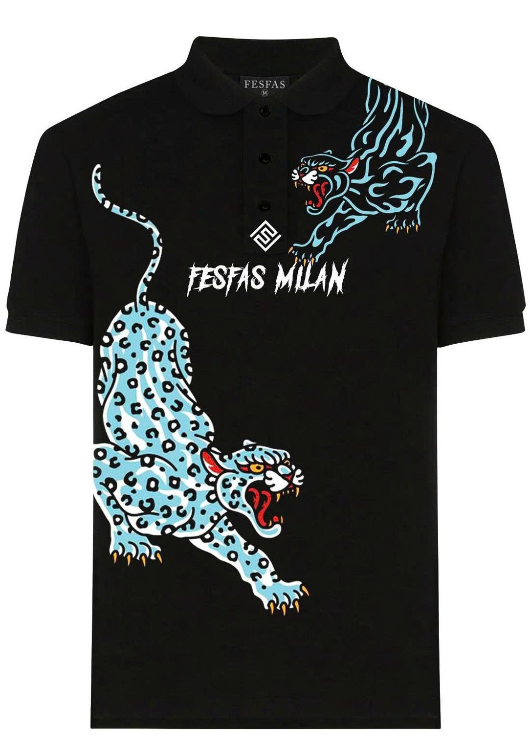 FesFas Leopard-print | Áo Polo | Nam | Màu Đen