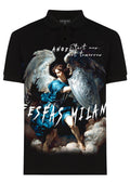 FesFas angel-print | Áo Polo | Nam | Màu Đen