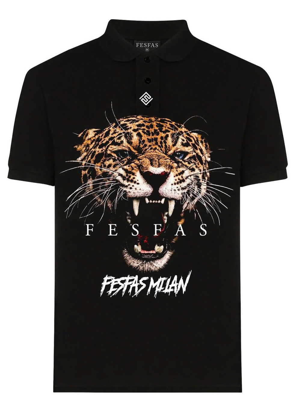 FesFas jaguar-print | Áo Polo | Nam | Màu Đen