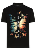 FesFas Butterfly-print | Áo Polo | Nam | Màu Đen