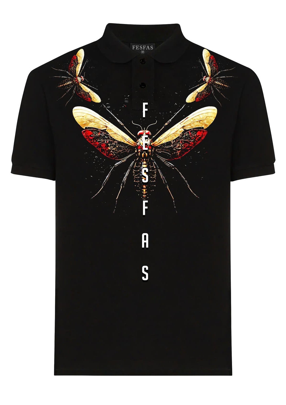 FesFas Fly-print | Áo Polo | Nam | Màu Đen