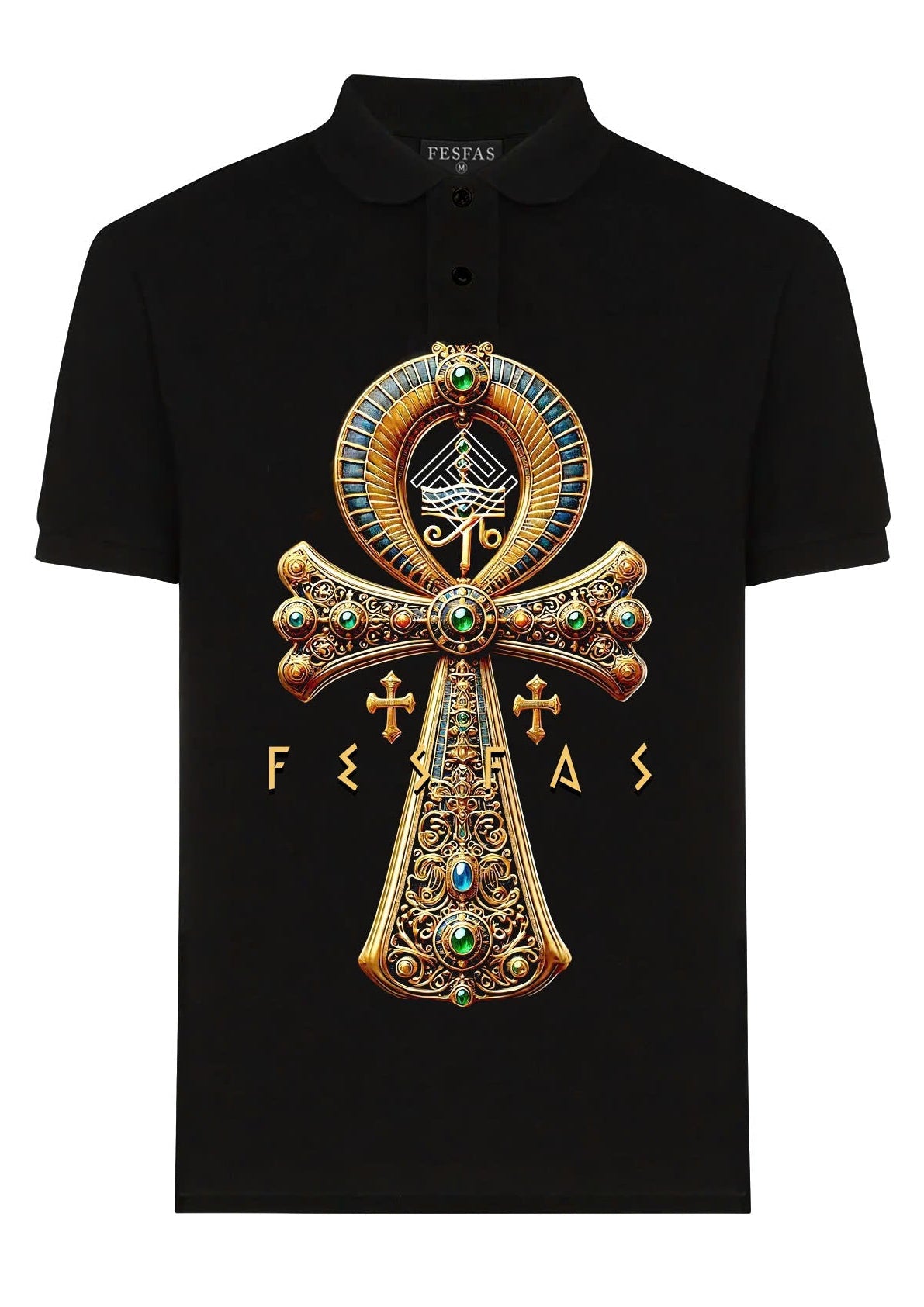 FesFas Ankh-print | Áo Polo | Nam | Màu Đen