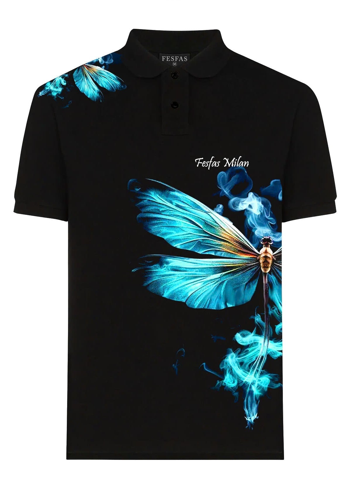FesFas Dragonfly-print | Áo Polo | Nam | Màu Đen