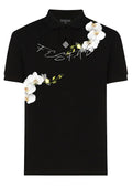 FesFas Floral-print | Áo Polo | Nam | Màu Đen