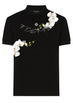 FesFas Floral-print | Áo Polo | Nam | Màu Đen