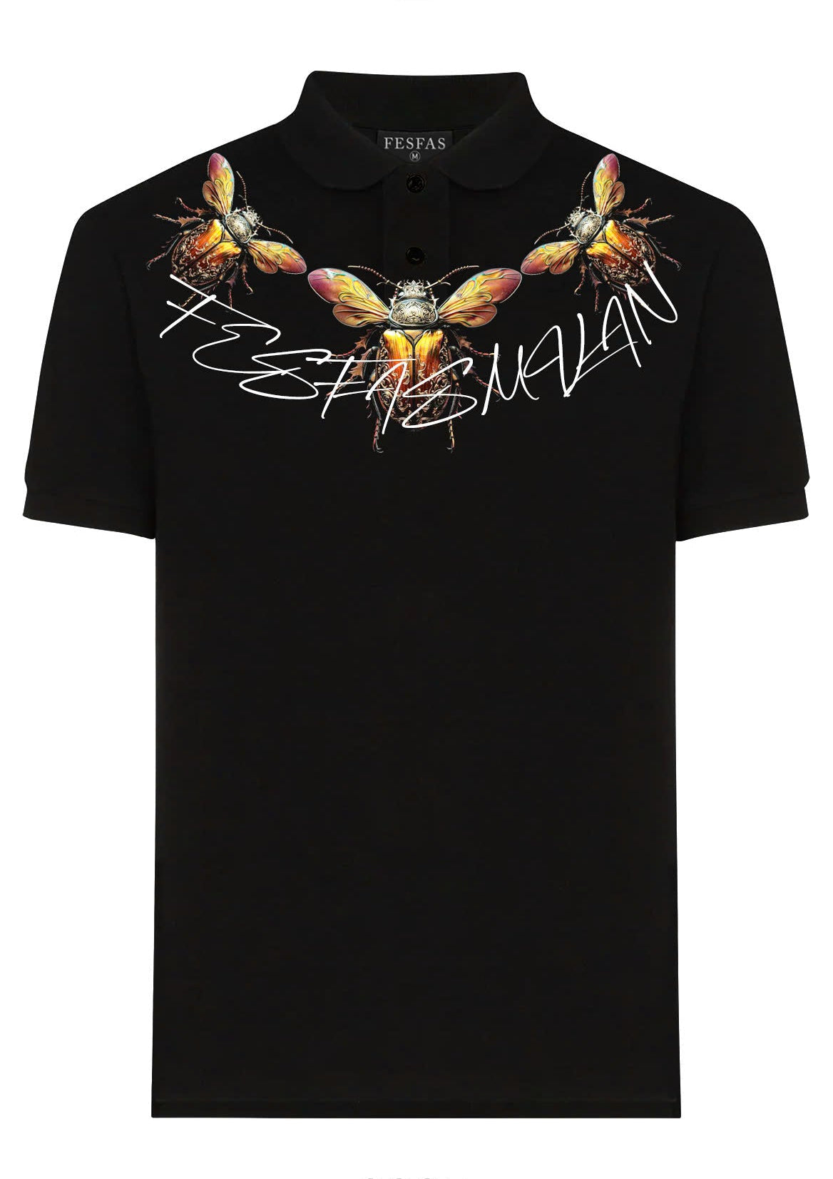 FesFas Beetle-print | Áo Polo | Nam | Màu Đen