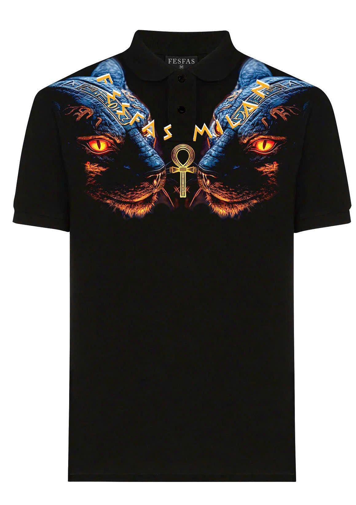 FesFas Panther-print | Áo Polo | Nam | Màu Đen