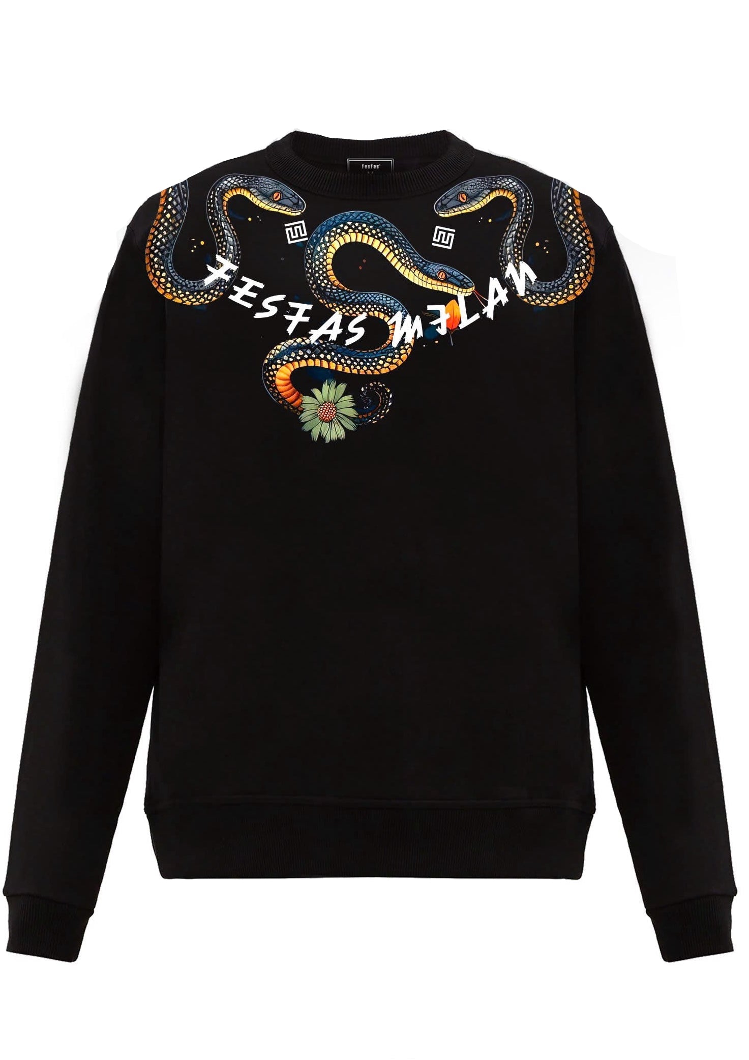 FesFas Snake-print Sweatshirt Set | Black | Men