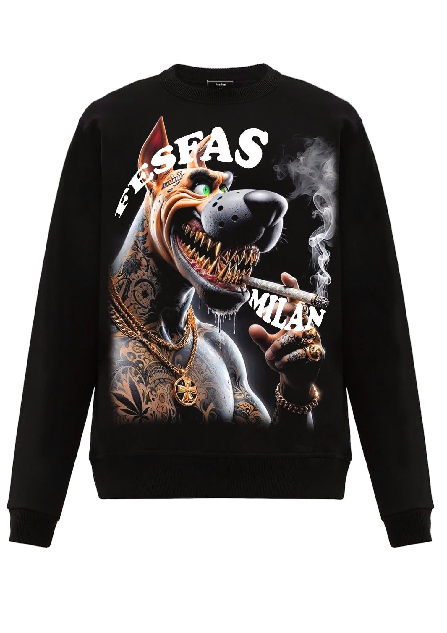 FesFas Dog-print Sweatshirt | Black | Men